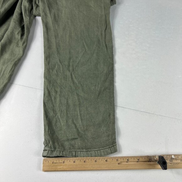 American Eagle Linen Blend Pants Women's 8 Regular Light Green High Rise Tapered - Picture 11 of 16